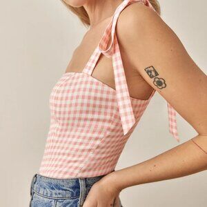 Reformation Ellora Top Blush Check - Size 4